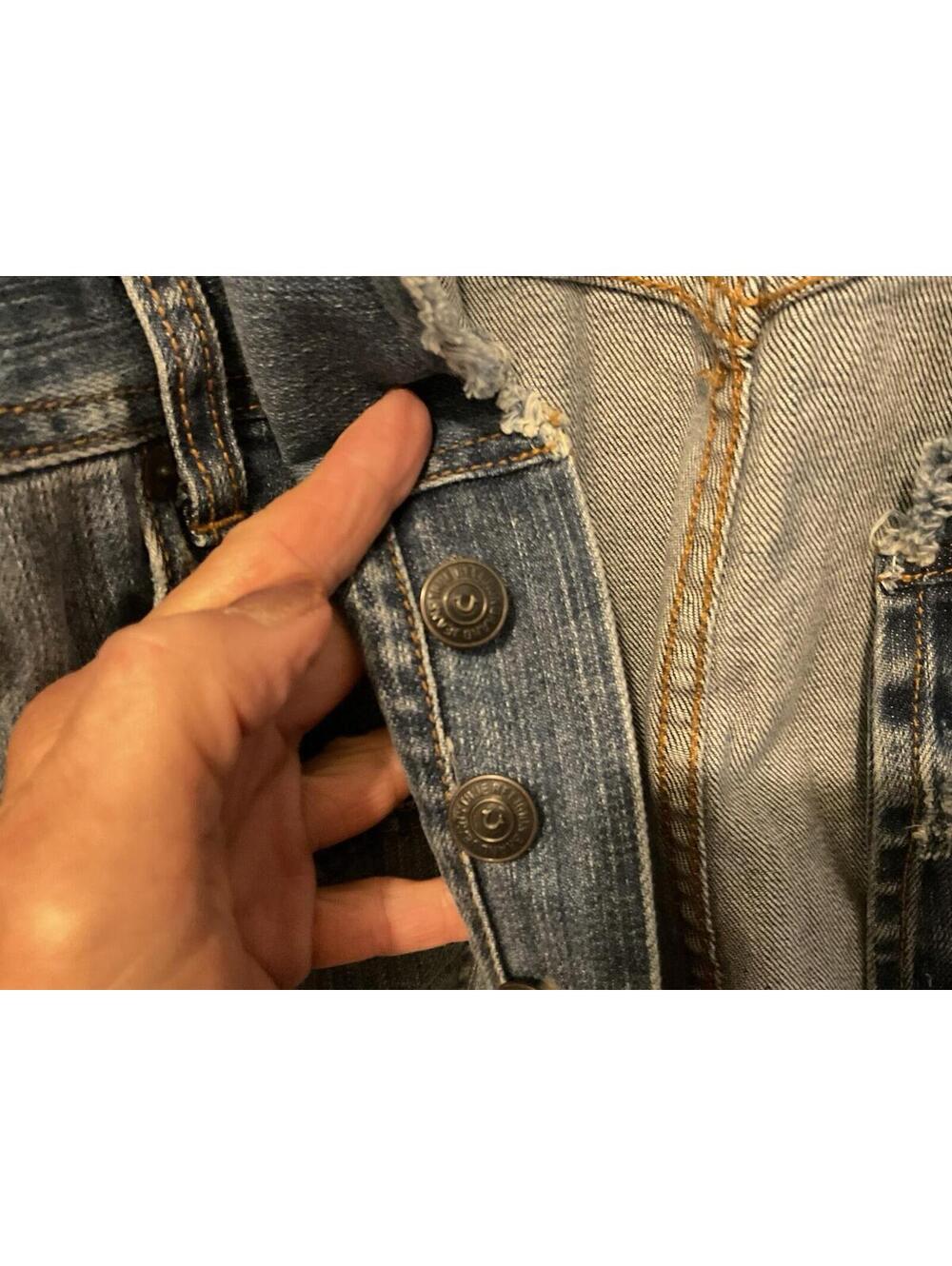 True Religion Washed Blue Oversized Denim Jacket - Picture 8 of 10